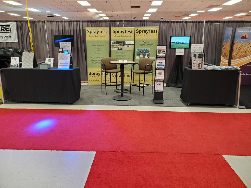 spraytest's tweet image. Day 1 of Ag Days in Brandon. Check out the Spraytest remote boom control, Comatra blue LED sprayer lights, Hawkshead TPMS for all your trailers and semi tractors. All tools to make your farm more efficient.