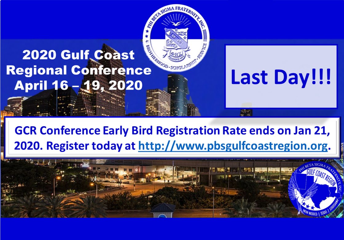 PBSGulfCoast's tweet photo. Last day to register at the Early Bird Rate for the 2020 Gulf Coast Regional Conference in Houston, TX on April 16-19, 2020. Gain more info and register through https://t.co/Oi8lvJlvSJ or register by going directly to https://t.co/XQAl7KQVbt. 

We'll see you in Houston!!! https://t.co/ACL9ITcBAk