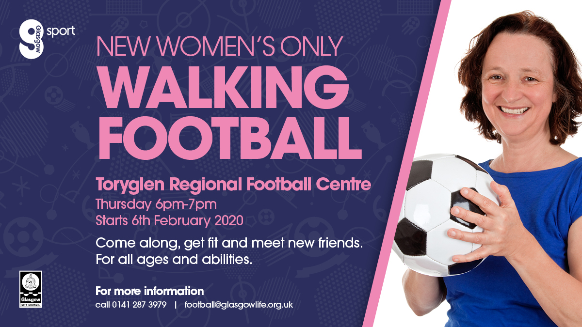 EXCITING NEWS!!

NEW WOMEN'S ONLY WALKING FOOTBALL

New session will start on 6th February <a href="/ToryglenRegFC/">Toryglen Reg FC</a> 

Come along, get fit and meet new friends.

#walkingfootball