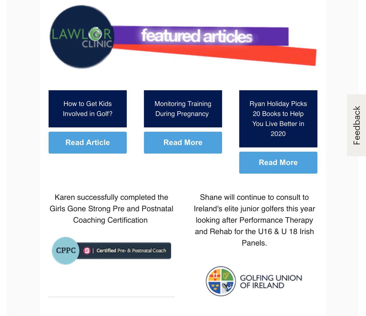 Check out this month’S Newsletter

#Chiropractic #SportsInjuries #Rehab #pregnancy #Running #Golf #Laois 

mailchi.mp/f08fb3d329bb/l…