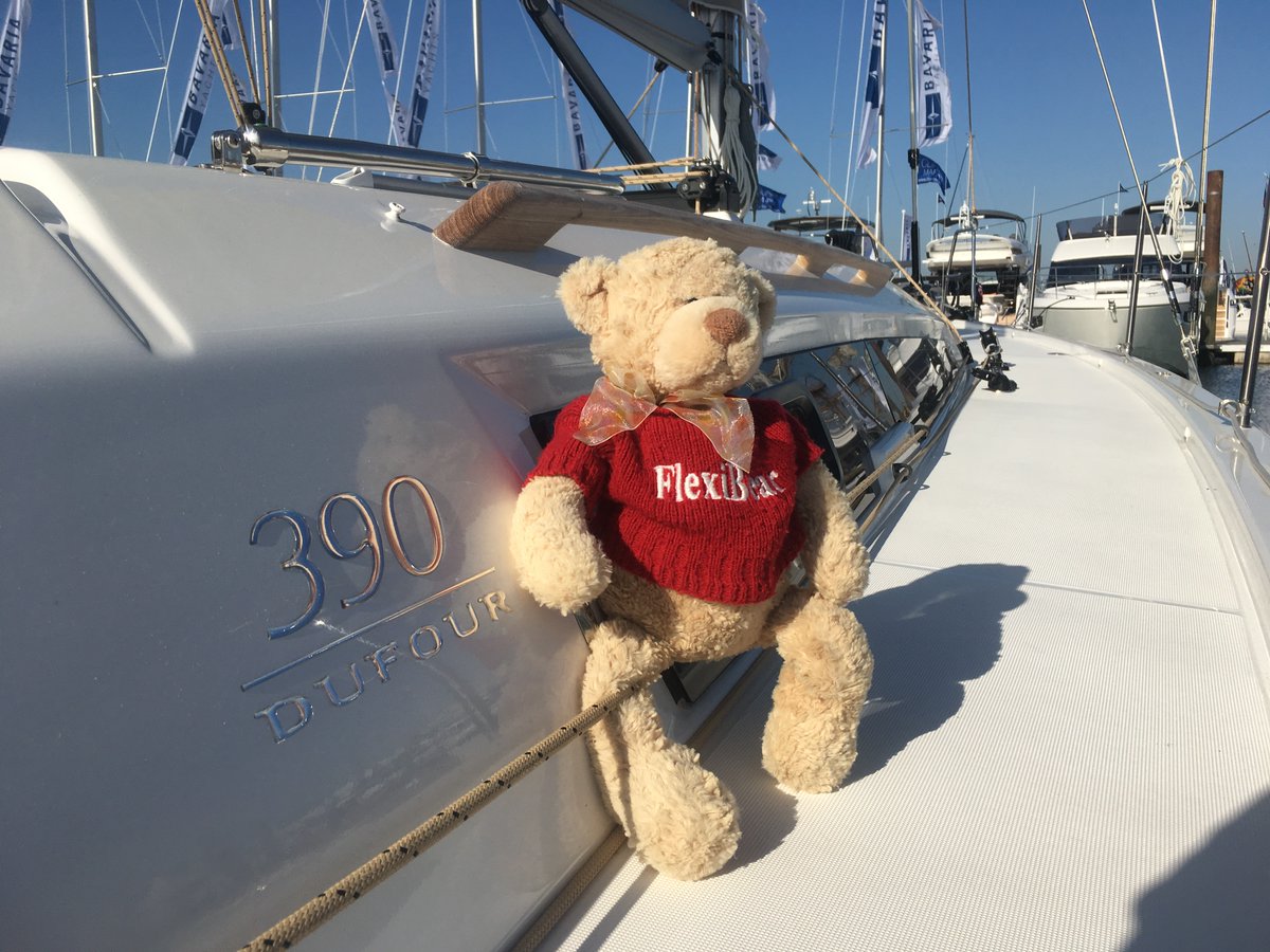 FlexiBear 'checking out' our new @_DufourYachts_  390 which joined the FlexiSail Fleet in December.  Contact us for your 2020 Sailing Membership Requirements - 01590 688 008 or info@flexisail.com, flexisail.com Happy Sailing!
#yacht #sailing #boat #sail #lifestyle #rya