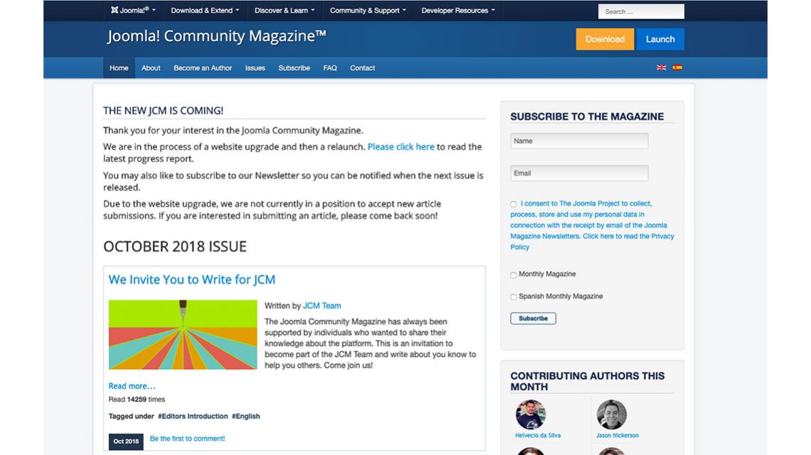 joomlainfo1's tweet photo. Mit dem #Joomla! Community Magazin soll es schon ab Februar wieder weitergehen: https://t.co/euJKiQ5F3P Es basiert auf der #EasyBlog Komponente. #jinfoch #FFTF2020 https://t.co/yP0lCpBZEe