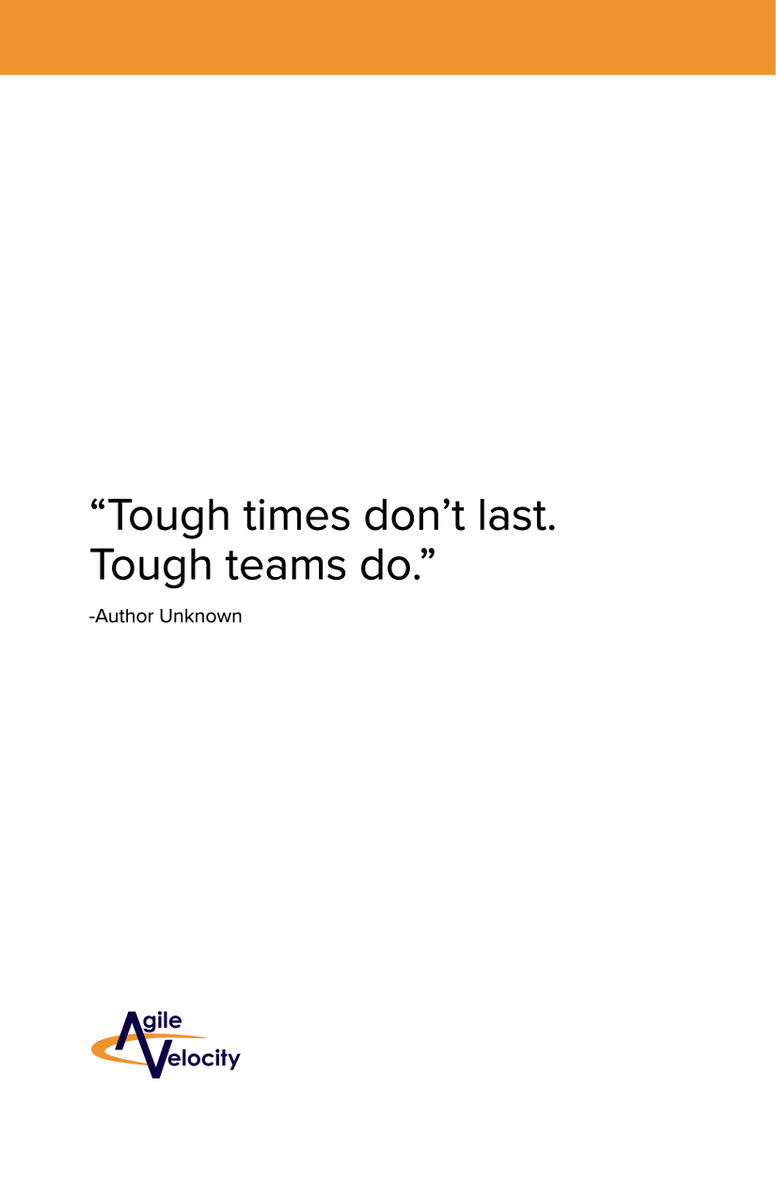 Agile_Velocity's tweet photo. “Tough times don’t last. Tough teams do.”
#Teamwork #nobodyworksalone https://t.co/gb7935VouW