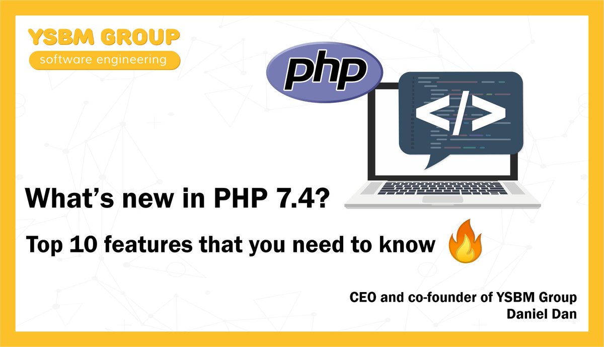 DanielDanYSBM's tweet photo. 🔥Have you already seen the #new #version of #PHP 7.4? 

💥We examined all of its features in our article on #Medium, so be sure to check it out: 
https://t.co/XBlVza4cHa👈

#technology   #internet  #web #customsoftware  #mobileapps #apps #mobileapplication https://t.co/59wLROErxY