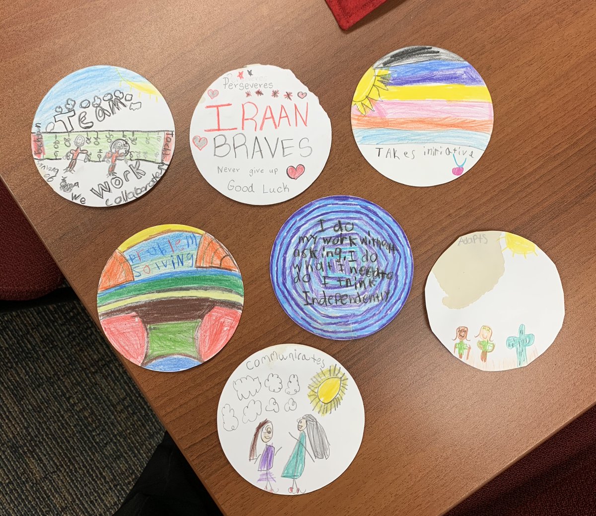 JanetMobley18's tweet photo. What does a great leader do when wanting to recognize student growth in Learner Profile skills? Amy Frazier at ISISD recruited students (from each grade level) to create badges as part of the elementary recognition system! @ShannonKBuerk @engage_learning @iraanacademics https://t.co/9NF7Tb3eIq