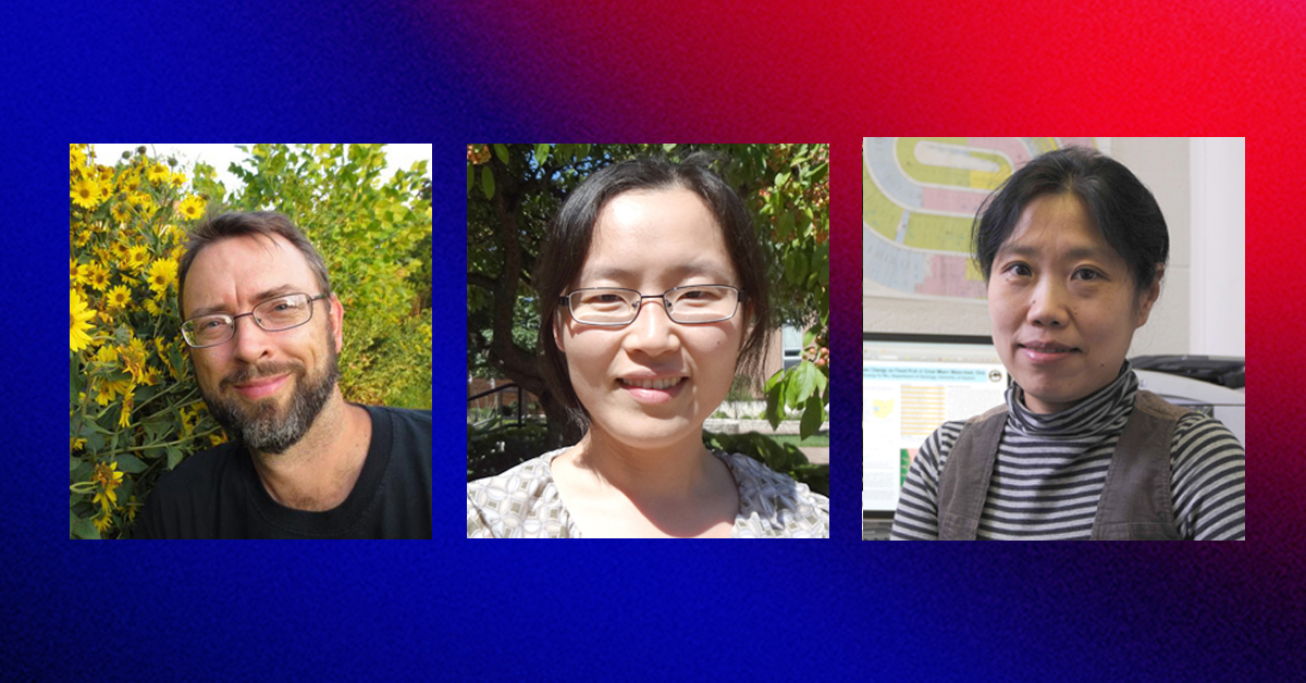 UDaytonCAS's tweet photo. Congratulations to College faculty members Ryan McEwan, Yvonne Sun and Shuang-Ye Wu, who were honored with 2019-20 SOCHE Excellence Awards: https://t.co/zWit5qm8ZF https://t.co/8JTYlctnJh
