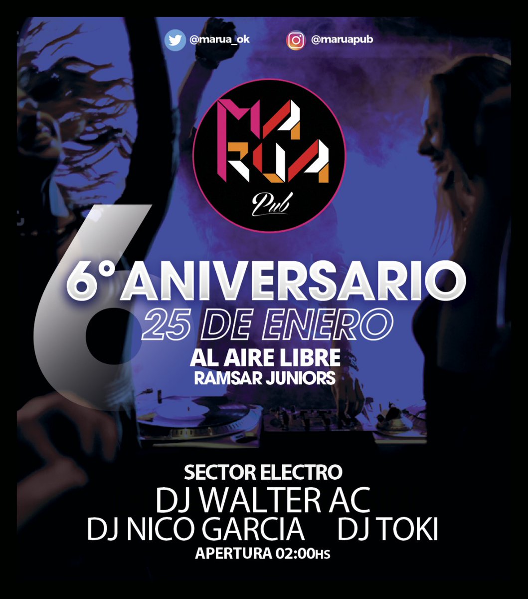 Marua_ok's tweet photo. #25deAniversario 🍾
Queremos festejar junto a vos 🤯💃
🚨2 PISTAS🚨 
Principal de la mano de @WalterVaiarini y @DjNicoGarcia1🔥 
Pista Electro con DJ WALTER AC. Y DJ TOKI 🎶🙌🏼✨
🔺 Sorteos durante la noche 😏
💥Lugar: RAMSAR JUNIORS
👉 Nos vemos todos ahí 🎇🍾 https://t.co/7etRgl1WQe