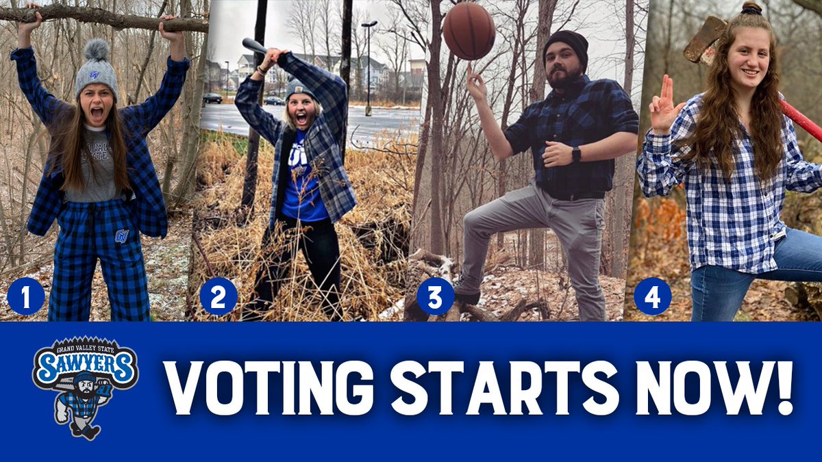 gvsulakers's tweet photo. VOTING STARTS NOW!
Here are our finalists to Become the Sawyer!

Vote below for your favorite Sawyer!

#FearTheFlannel https://t.co/ORzzB6tm3w