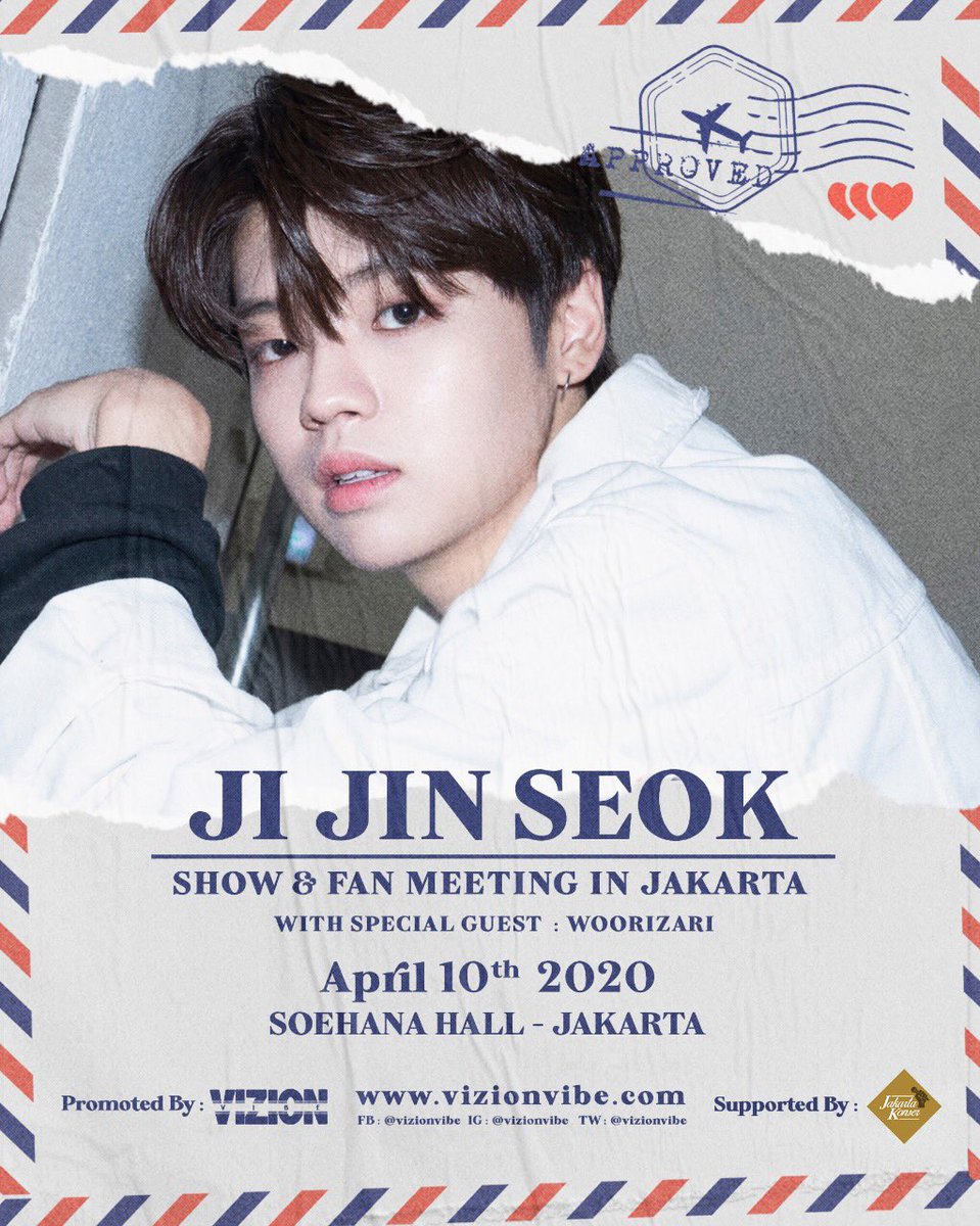 Vizionvibe's tweet photo. Ji Jin Seok present ‘Good Night’ concert and fan meeting in Jakarta on 10th April 2020 at Soehana Hall

Tickets will be available on Thursday 23 January 2020

#jijinseokjkt https://t.co/hLpqJg81U8