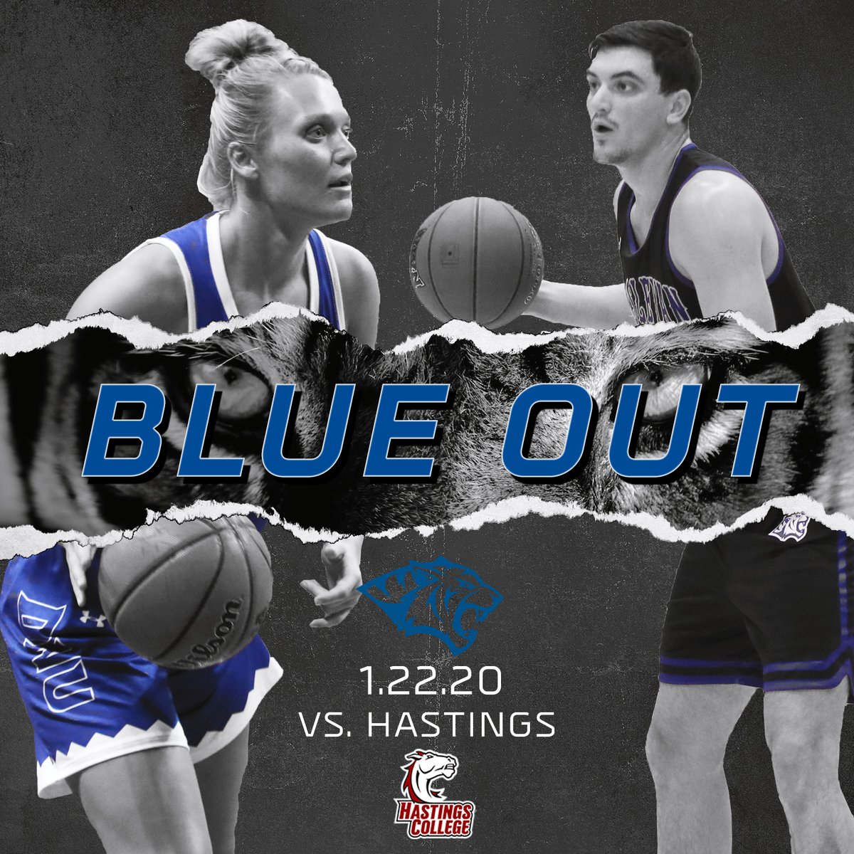🔵BLUE OUT🔵

Tigernation, we need you to pack the palace and wear your blue tomorrow night as <a href="/DWUWBB/">𝐃𝐚𝐤𝐨𝐭𝐚 𝐖𝐞𝐬𝐥𝐞𝐲𝐚𝐧 𝐖𝐁𝐁</a> and @DWUMensHoops takes on Hastings College in a crucial GPAC doubleheader!

#BlueOut #BleedBlue