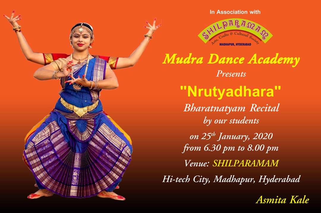 shilparamamhyd's tweet photo. Mudra Dance Academy Presents " Nrutyadhara" BharataNatyam Recital

on 25th January, From 6.30pm to 8.00pm At shilparamam-Madhapur

#Shilparamam #BharataNatyam #cultutalDance #hyderabad #madhapur https://t.co/SSmRAEAtHc