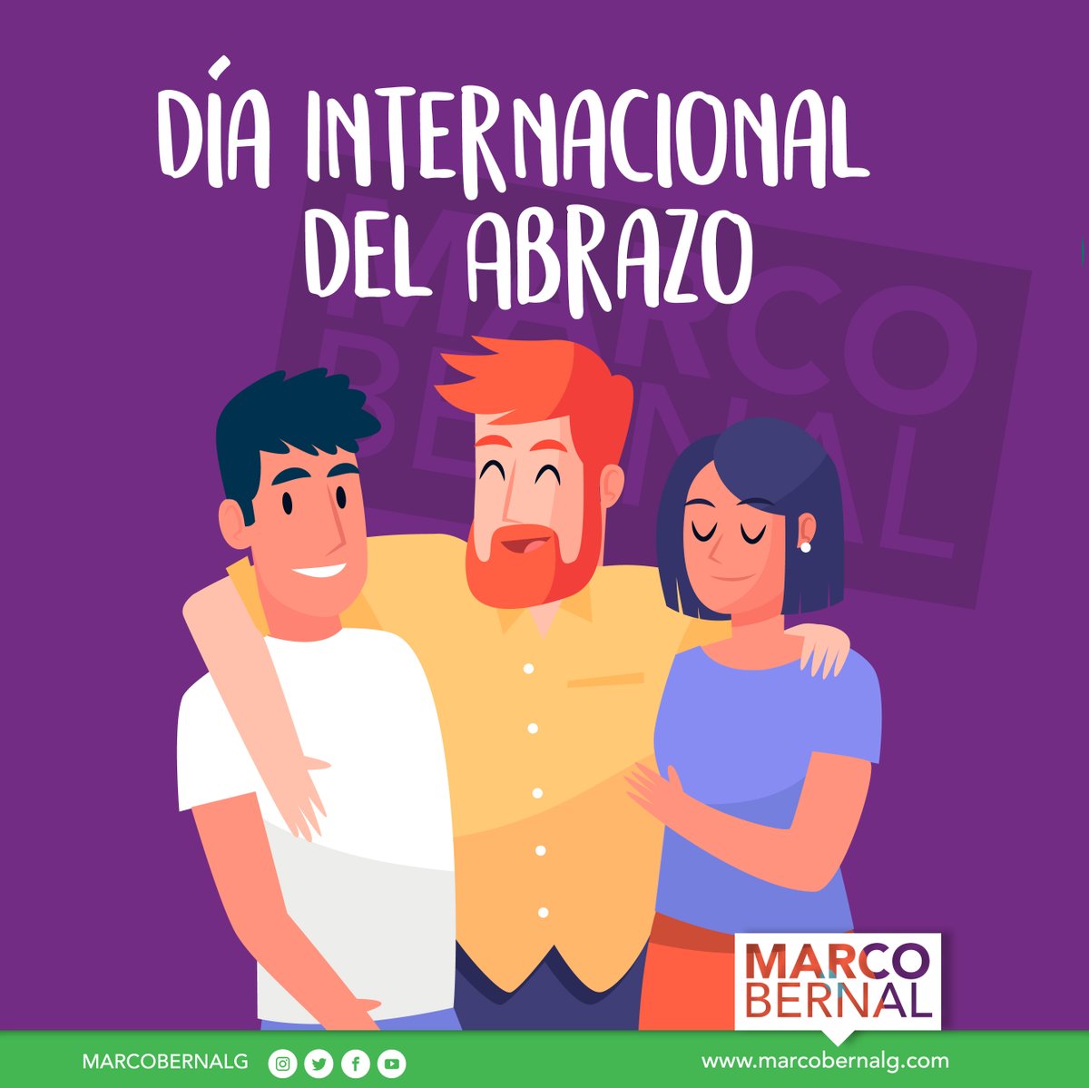 Celebremos el #DiaInternacionalDelAbrazo regalando afecto y cordialidad a quienes nos rodean. 
No dejes para mañana los abrazos que puedas dar hoy.