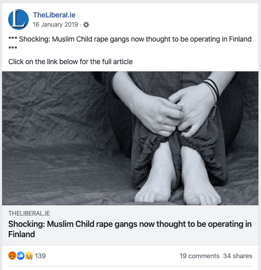 TheLiberal_x's tweet photo. In this post, TheLiberal makes the wild claim that "in 2016 migrants were responsible for 93% of sex attacks" in Finland, linking to a police report (in Finnish) that says no such thing.

Please report as False News:
https://t.co/9op7XzL0Dy

Can you flag this ASAP, @TJ_FactCheck? https://t.co/baWLY7eD2Q