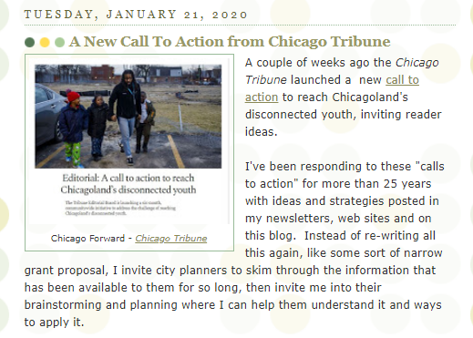tutormentorteam's tweet image. #ChicagoForward is new call to action from @chicagotribune, focusing on disconnected youth in Chicago area. I shared a few of my Tweets on this in today's #tutor #mentor blog.  tutormentor.blogspot.com/2020/01/a-new-…