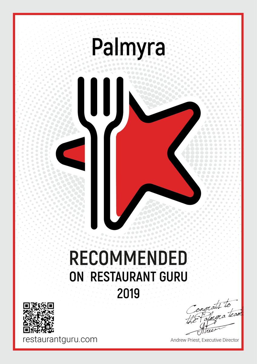 Palmyra_marbs's tweet photo. Seguimos de vacaciones pero aprovechamos un momento para compartir que Restaurant Guru recomienda a Restaurante Palmyra!

#Restaurante #Terraza #Lounge #Bar
Info &amp; Reservas: 952 858 423 https://t.co/aKgLZRjtpx