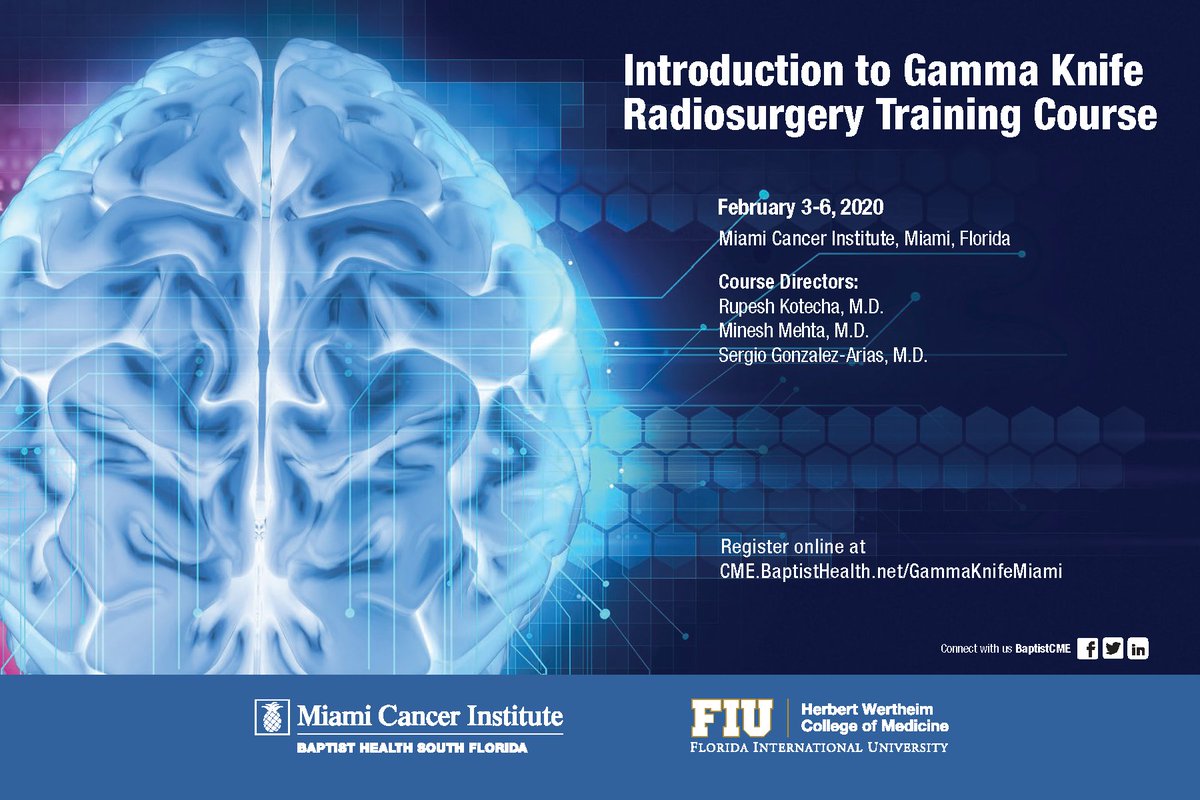 Don't forget to register for Intro to #GammaKnife Radiosurgery Training Course on 2/3-2/6. Join Dr. Rupesh Kotecha @Rrkotecha, course director, as you focus on the practical aspects of #Stereotactic #Radiosurgery using Elekta #GammaKnifeIcon. 31 Cat. 1. bapth.lt/2ReRQWA