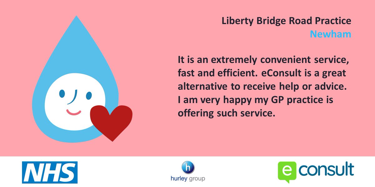 Last week <a href="/eHubGP/">e-Hub</a> completed 115 <a href="/econsult_thinks/">eConsult</a> for our libertybridgeroadgp.co.uk patients in @NHSNewhamCCG Look at some of their feedback! #patientchoice #NHS #patientaccess