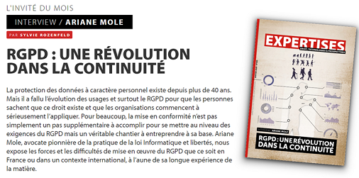 twobirdsFR's tweet photo. Notre associée @ARIANEMOLE expose, dans le magazine @ExpertisesSI du mois de janvier 2020, les forces et les difficultés de la mise en oeuvre du #RGPD que ce soit en France ou dans un contexte international. https://t.co/CjmWs6Pf35 https://t.co/9Lh9qTOouz