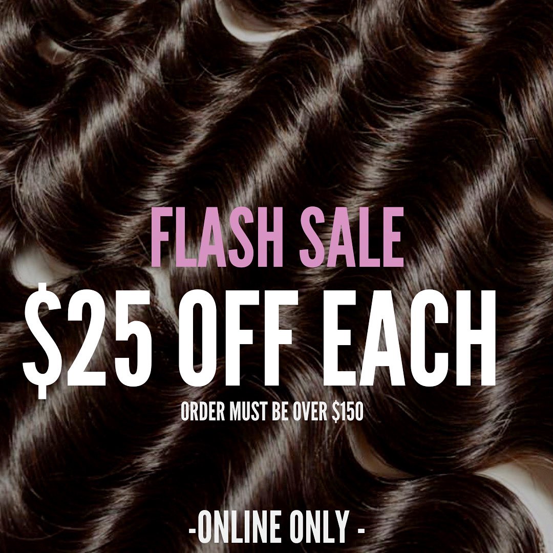 Hairareus's tweet photo. Flash Sale! $25 off each item! Order must be over $150 🔥🔥Sale ends at midnight ! https://t.co/Ii9aVWWD60