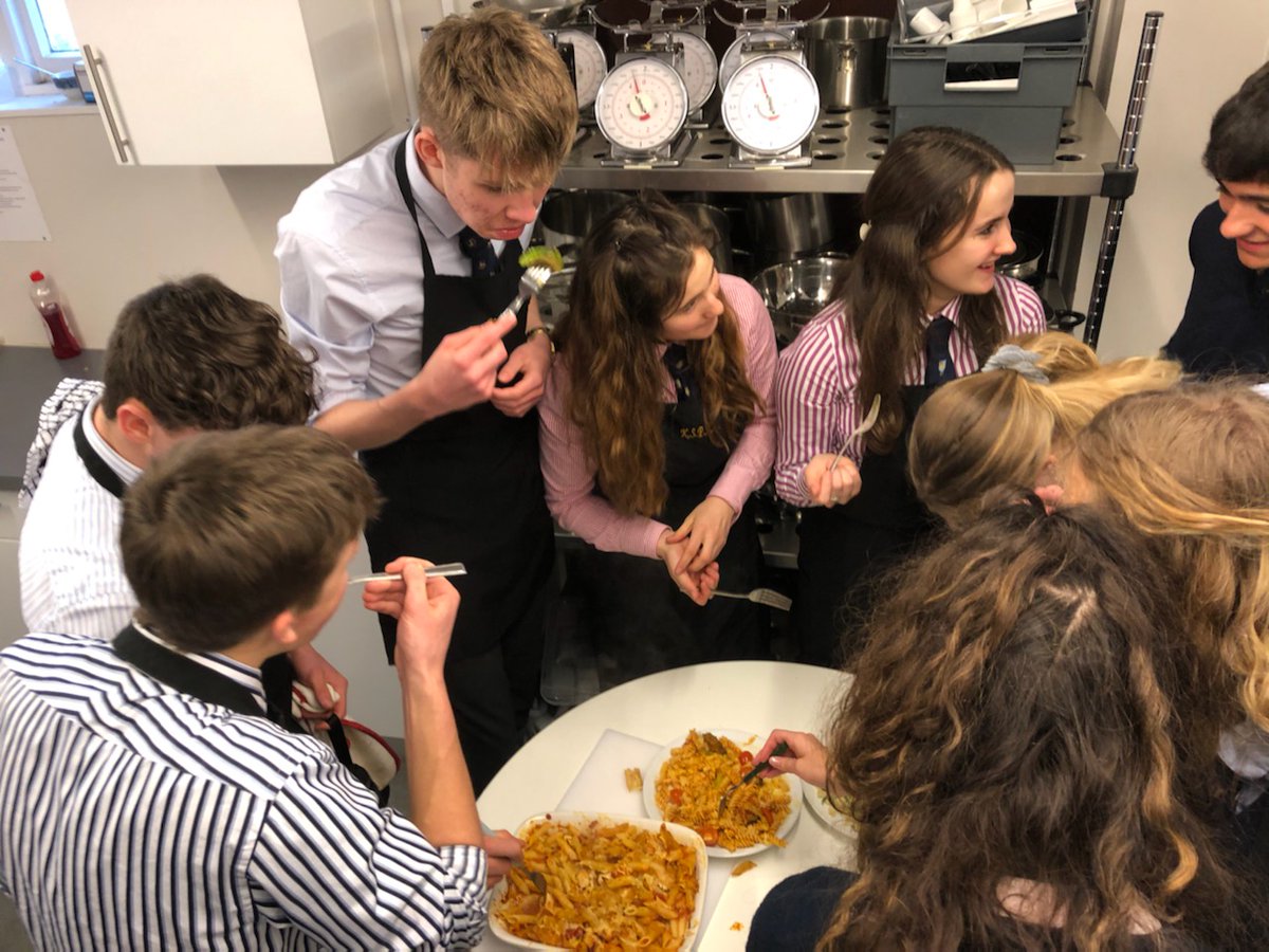 Mr Gadd's L6th tutorgroup - pre-Uni skills 'Cooking on a budget'.. what a taste sensation!! Where there's food you'll find Mr C too! See you in a fortnight for the signature dishes - yummy!