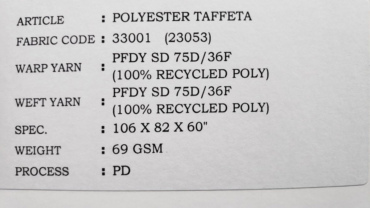 TitantexLtd's tweet photo. 100% certified recycled polyester fabric https://t.co/xVfOAmlBI9
