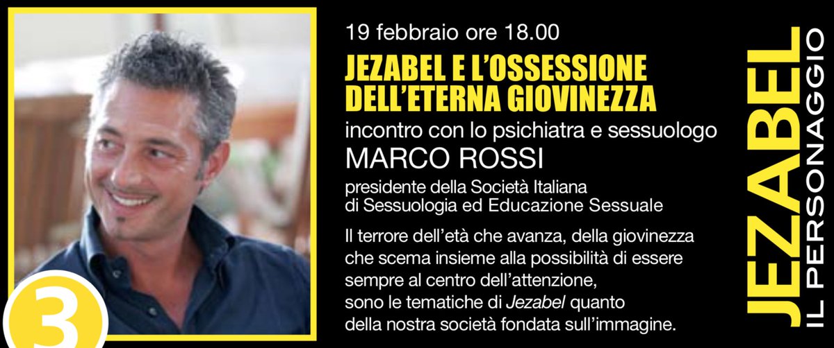 Vi aspetto Mercoledì 19 Febbraio ore 18 presso il Teatro Nuovo di Verona per l’incontro “Jezabel e l’ossessione dell’eterna giovinezza”. #sessuologia #sessuologo #teatro #teatronuovoverona #jezabel
