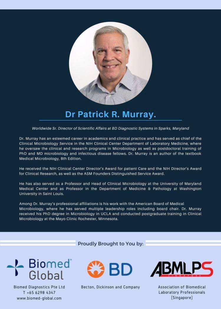 abmlps's tweet photo. Join us at the "Training in Microbiology for Medical Technologists and Laboratory Scientists for the Future" workshop on 7th Feb 2020, 10:15AM

Register @  https://t.co/qeGN6f6qxY

ABMLPS is proud to support this workshop with Biomed Global!

#sg #abmlps #microbiology #biomed https://t.co/5wNY5VC1Un
