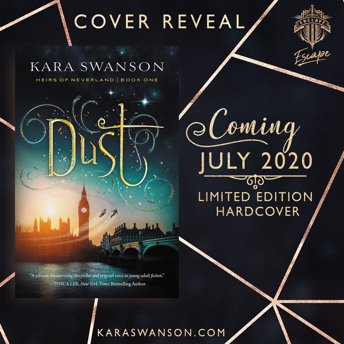 devbynes's tweet photo. 📣#Coverreveal for Dust by @kswansonauthor 
✨"The truth about Neverland is far more dangerous than a fairy tale." ✨

Pre-order link:  https://t.co/mhaF4ohKTH 

#peterpanretelling #heirsofneverland #dust #karaswansonauthor #enclavepublishing #july2020 #EnclaveEscape #yafantasy https://t.co/hOqginqajg