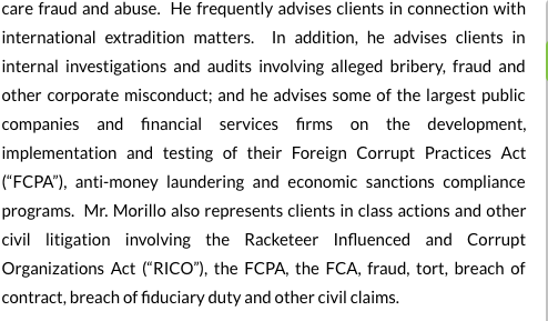 carolina_rocha_'s tweet photo. GarcíaLuna inició defensa con abogado Juan Morillo de uno de los despachos más caros de EU Quinn Emmanuel. Ha defendido a los del fraude Odebrecht y prófugos como Gonzalo Gil de OroNegro. En su biografía destaca: 'sobornos, fraude, corrupción' ¡Vaya defensa para simple policía! https://t.co/HpItn1rCZ3