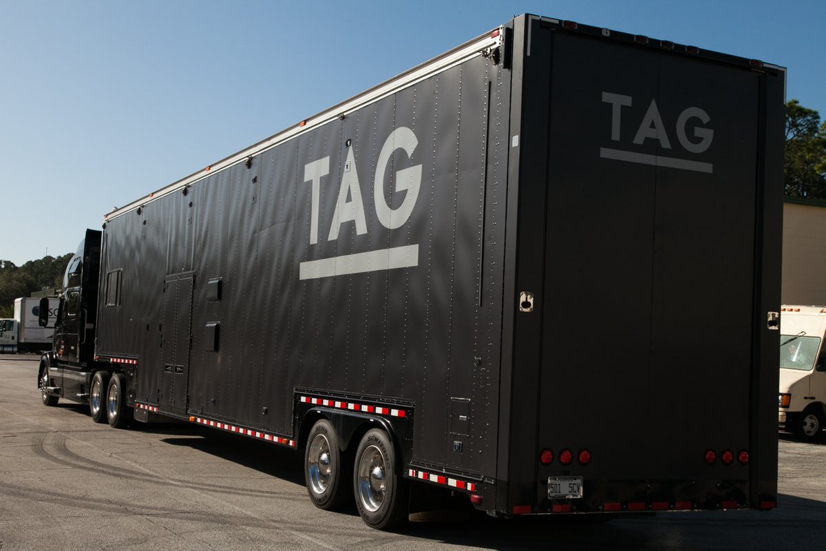 DMEVisual's tweet image. DME had the opportunity to wrap a large trailer for Thomas Gruber Racing. The trailer was 53 feet long by 11.6 feet high. They wanted a clean and simple design so we installed 3m vinyl carbon fiber with his initials TAG on the sides and the back.

#Trailerwraps