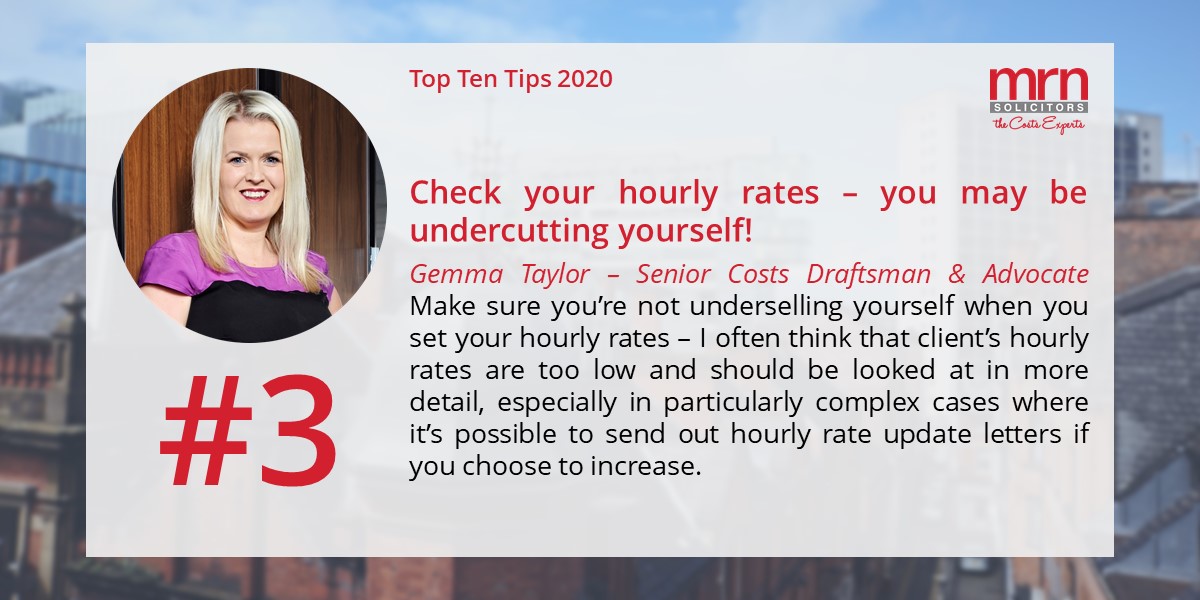 Here’s the third tip of our Top Ten Costs Tips for 2020, from our Gemma Taylor