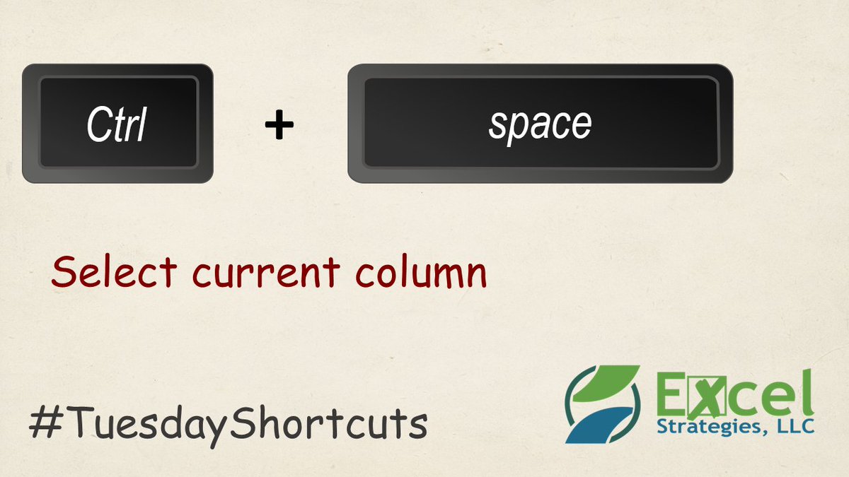 ExcelStrategies's tweet photo. ๐พ๐๐๐ + ๐๐๐ผ๐พ๐ - Select current @MSExcel column
#TuesdayShortcuts #MSExcel #Excel #ExcelShortcuts #Shortcuts #ShortcutKeys #MicrosoftExcel #SpreadsheetSecrets #ExcelTips #ExcelTricks #Tips #Tricks #Microsoft #HowTos
#ExcelStrategies https://t.co/gA7qumwp5j