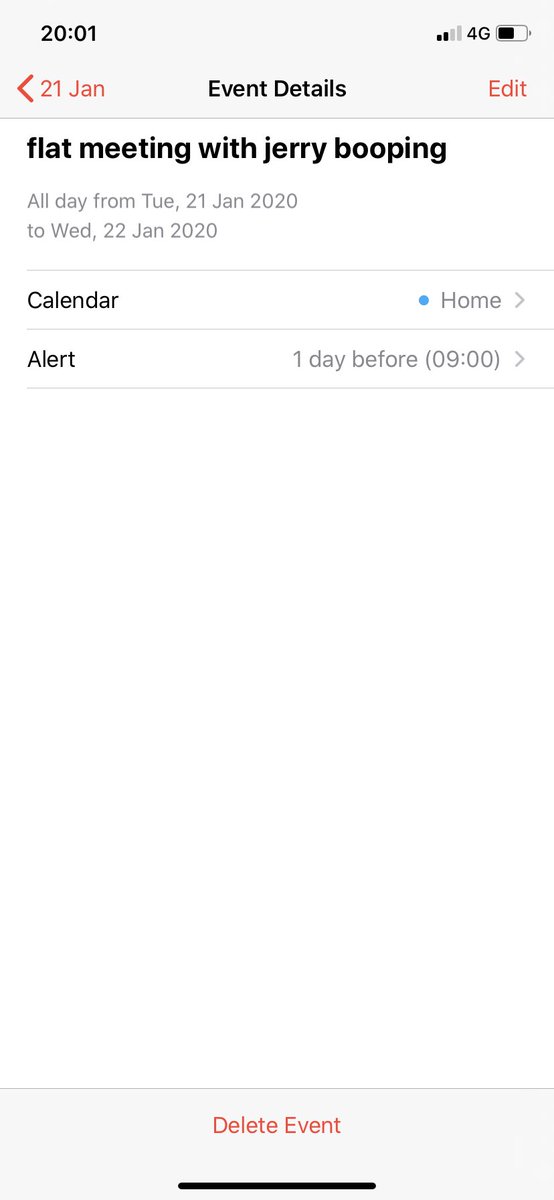 daraobriain's tweet photo. Big day today. According to my diary I have this appointment, which makes no sense, and I have no idea what random typo/misheard Siri/network fart made it appear, but I’m ready to meet Jerry, today and, apparently all day tomorrow as well. https://t.co/xsgSyQY8iQ