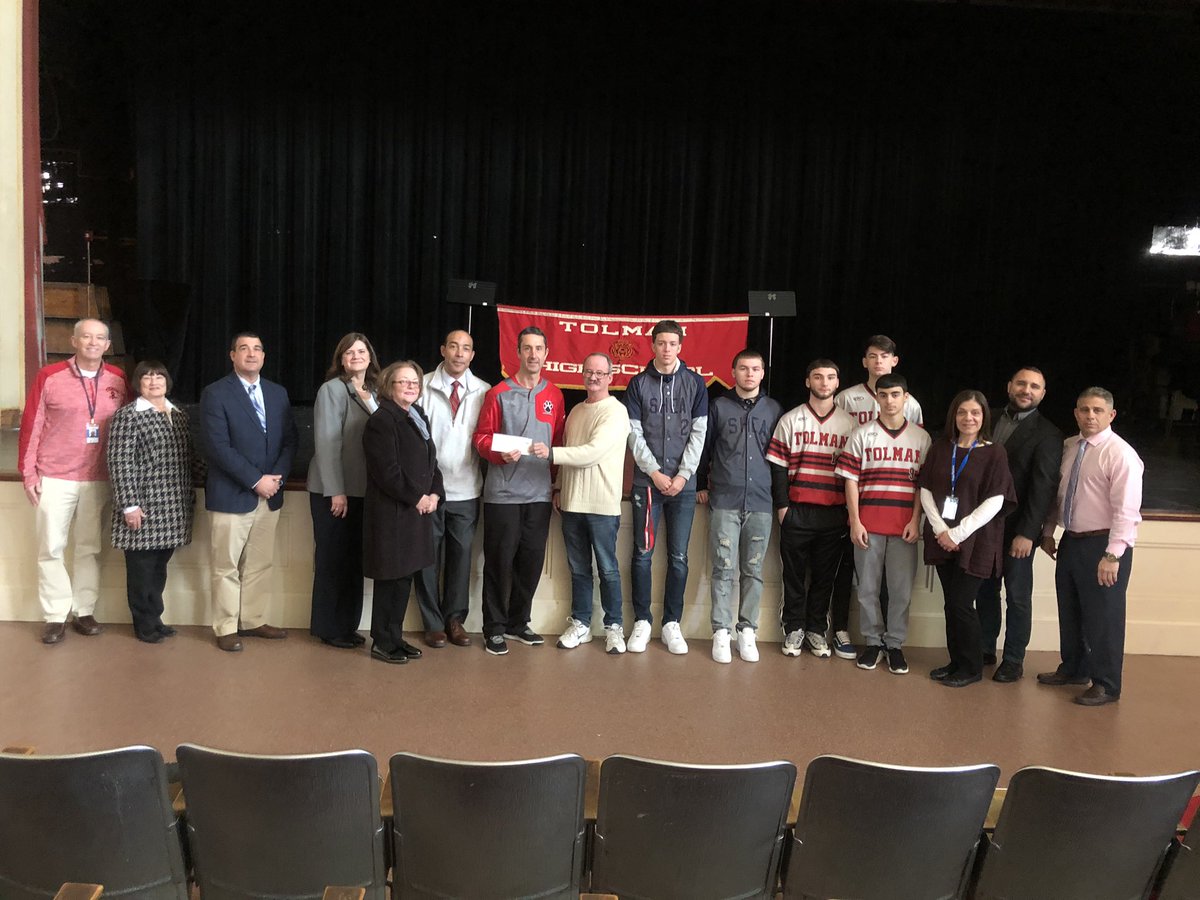 BWMcGair03's tweet photo. Nice moment at Tolman High this morning as the @tolmanbaseball &amp; @SheaHigh baseball teams were awarded a $6,000 legislative grant that will allow the teams to visit the National Baseball HOF &amp; play a game at Doubleday Field during April vacation @TolmanAthletics @CarlosTobon https://t.co/0TuwohkgfJ