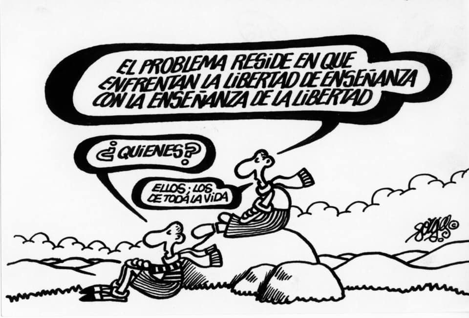 AlbertoAliagaP1's tweet photo. #INVDLLUA19
Para continuar con la polémica educativa de estos días incluiré una viñeta del gran Forges que resume perfectamente lo que está pasando. https://t.co/oq4P7mcCsm