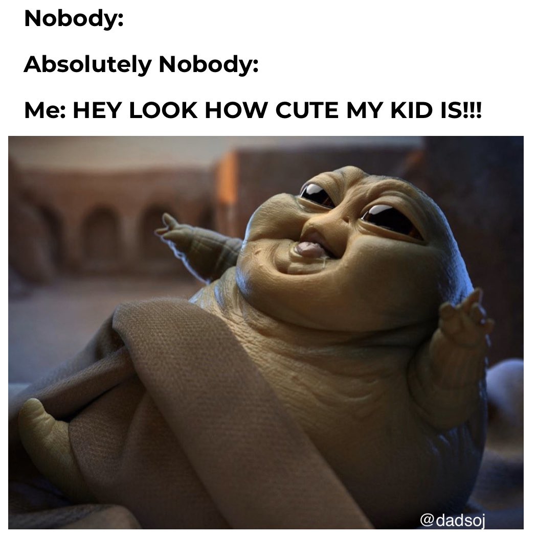 DadsOj's tweet photo. When you literally shit out a baby.
Follow : @dadsoj 
#babyjabba #jabbameme #starwars #babyyoda #starwarsmeme #memes #dannkmemes #moviememes #babymemes #mommemes #momlife #mykid #cute #cutememes #funny https://t.co/09iA1piYgL
