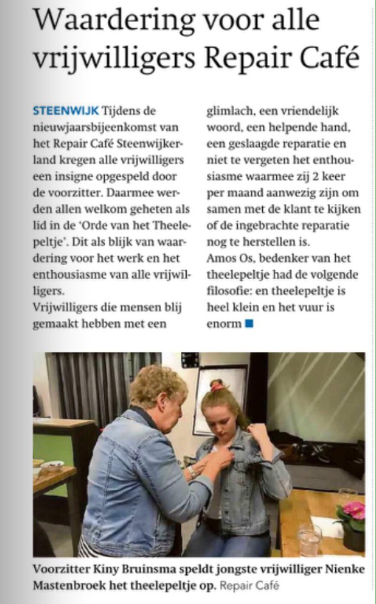 Vrijwilligers welkom geheten bij de #ordevanhettheelepeltje
theelepeltje.nl