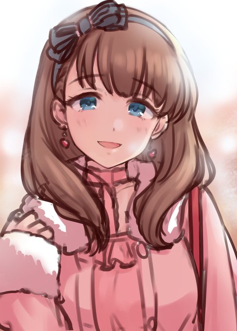 「brown hair pink coat」 illustration images(Latest)