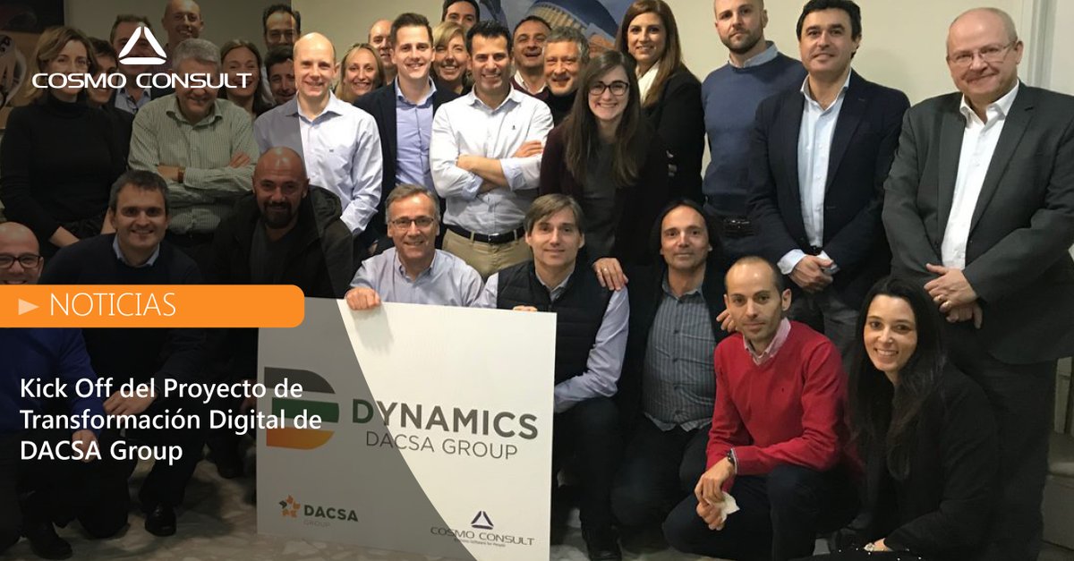 CosmoConsult's tweet photo. El pasado día 14 de enero tuvo lugar el Kick Off del Proyecto de Transformación Digital de DACSA Group que cubrirá todas las áreas de negocio y varias sedes de la compañía. 

#dacsagroup #transformaciondigital #dynamics365 https://t.co/6uqMUscjCp