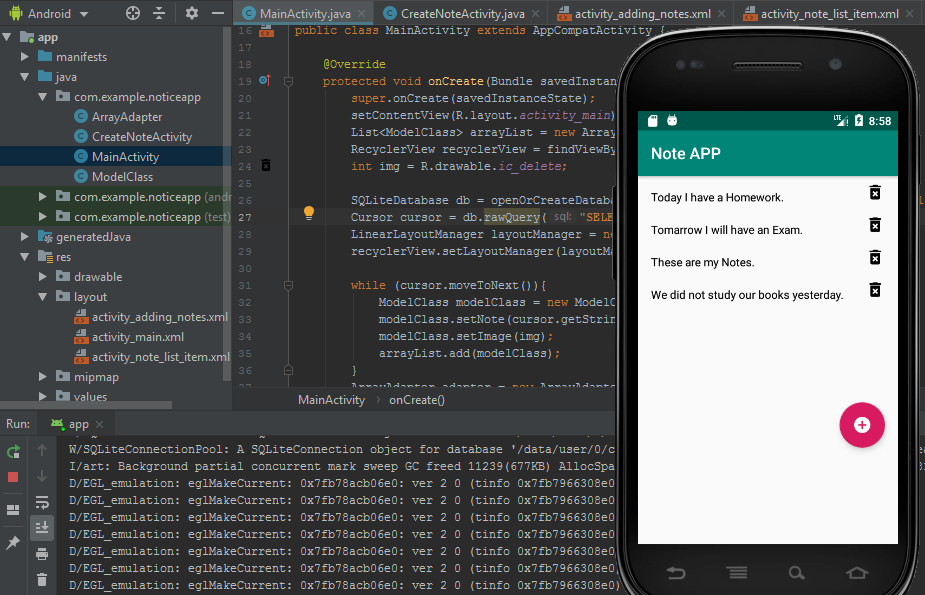 sodabehsherzad's tweet photo. Today we are working on a #Note #Taking #app to review of #SQLiteDatabase basics in #Android class;
And we discussed about some lessons.
#afghangirlscode https://t.co/ndJNPjIshw