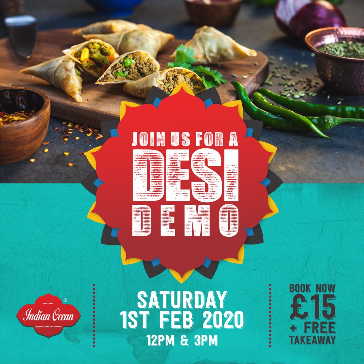 IndianOceanFood's tweet photo. We still have spaces for our Desi Cookery Demo on Saturday 1st Feb! 

Learn more here: https://t.co/1CFUFpFQE2

Book by calling 0161 343 3343 https://t.co/QFC3WSWP24