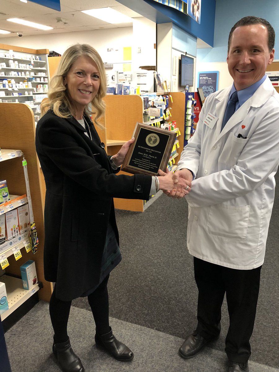LynseyGenauer's tweet photo. Congratulations to PM James Kirk at CVS 6225 for receiving the award of Outstanding Preceptor from @UofOklahoma! Huge accomplishment! Thank you James for all you do for our students! @sheahuds @RxScottLason https://t.co/e2iYgO8FpO