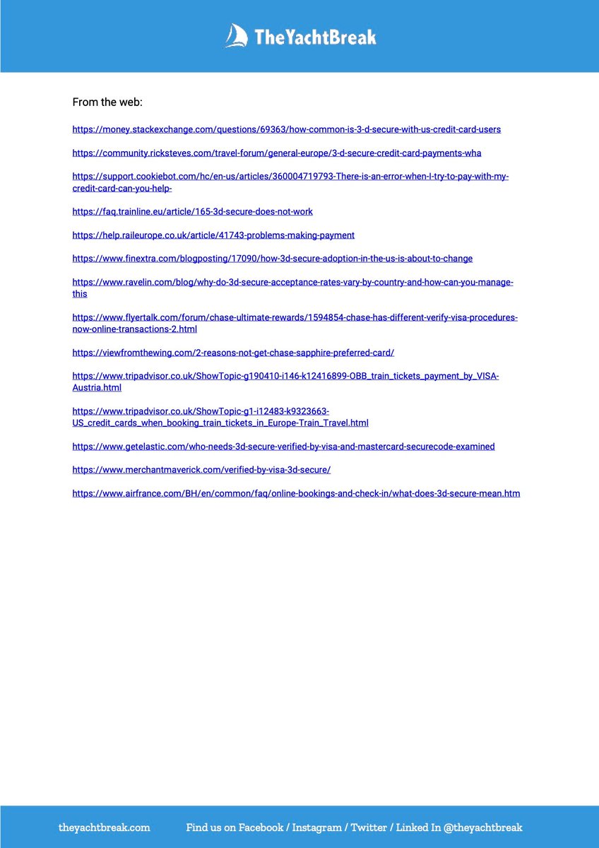 TheYachtBreak's tweet photo. #PaymentFailed - US Card 'Useless' in Europe
Open letter to US #CreditCard issuers
#3DSecure #VISA #VISASecure #Mastercard #Securecode #Fraudprevention #Onlinepayment #travel #USBanks #JPMorganChase #CapitalOne #BankofAmerica #CitiBank #Indigo #WellsFargo https://t.co/AEuDMwr6kt https://t.co/18mDEUBSM5