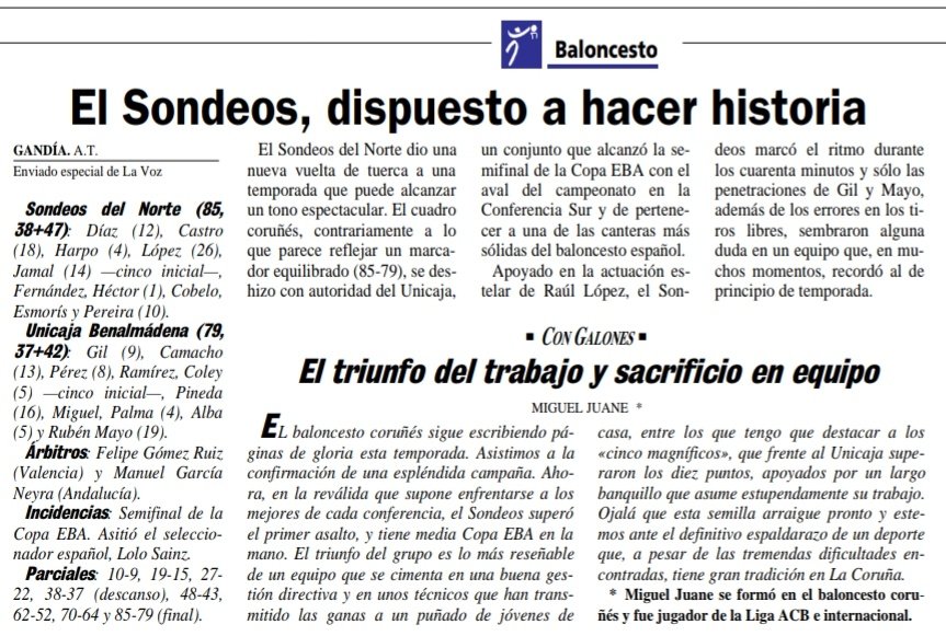 AgrasFernando's tweet photo. Aún no había pasado un año de su triunfo en la #CopaGalicia cuando hace 23 años #SondeosdelNorte @basquetcoruna casi volvía a hacer historia, disputaba la final de la primera edición de la #CopaEBA logrando el subcampeonato #historiabaloncestogalego abril 1997 https://t.co/RgybAGz4nn
