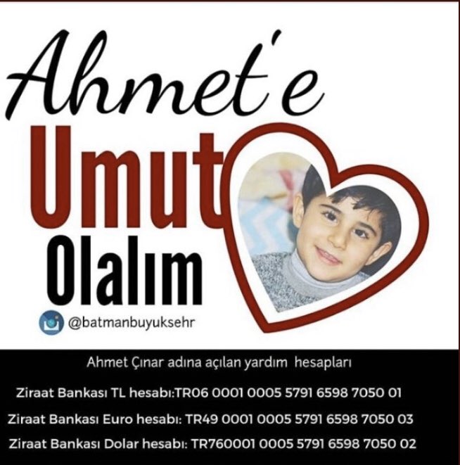 aslanlimehmett's tweet photo. Ahmet’e umut olalım #ahmeteumutolalım https://t.co/sHoupmuYXA