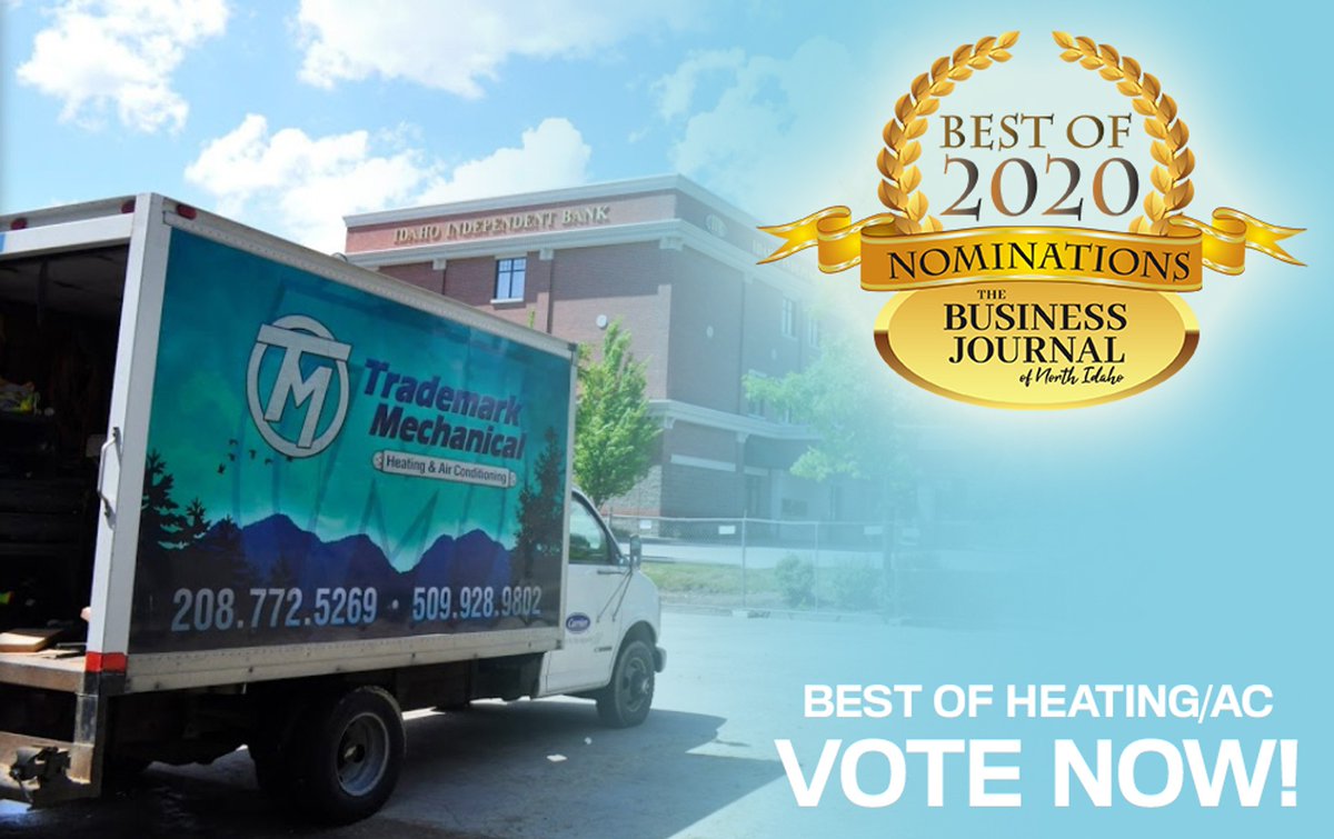 TrademarkMechan's tweet photo. We pride ourselves on being the best #HVAC service providers in Northern Idaho - and with the help of our customers, we can let everyone else know it. 

Vote here to name us Best of HVAC 2020 for the CDA Press Awards:
https://t.co/yUvnXvXDcg 

Thank you for your vote and support! https://t.co/MZ2Kz8hxU0