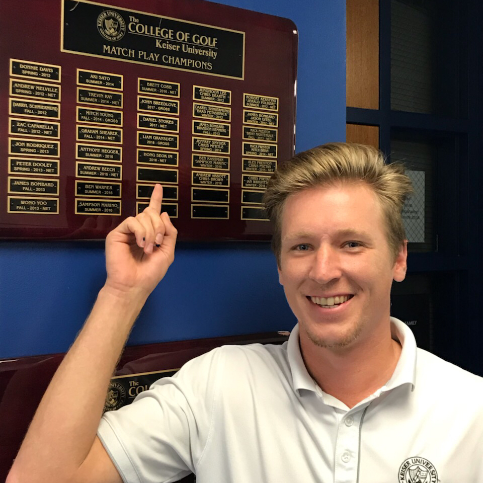 KeiserU's tweet photo. KeiserU College of #Golf congratulates 2019 Fall Match Play Championship winners Ezra Joyner and Michael Samartino! β³οΈ
#keisergolf #keiserflagship https://t.co/wM2idclHGg