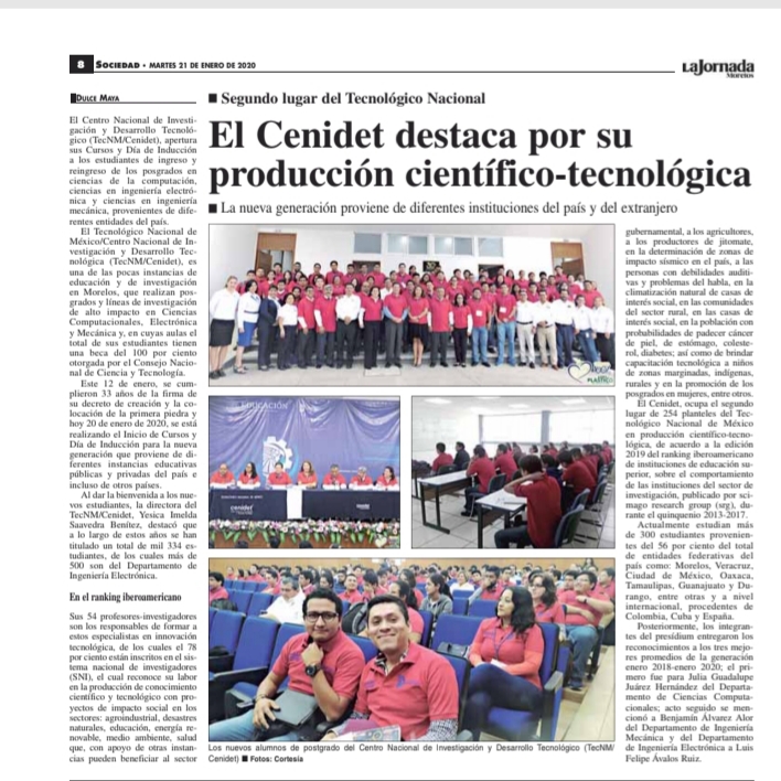 El TecNM/<a href="/CENIDET/">CENIDET</a>  destaca por su producción científico-tecnológica.

#OrgulloTecNMCenidet
#CenidetTecNMFortaleciendolaVinculaciónInterinstitucional