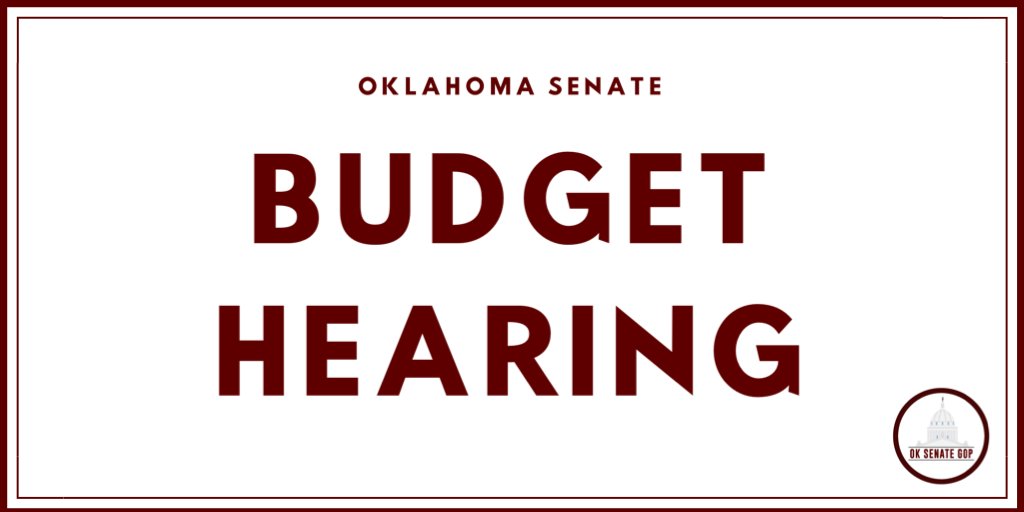 🚨 BUDGET HEARING 🚨
Appropriations Subcommittee on General Govt &amp; Transportation
🗓 2 pm Tuesday, Jan. 21
📍 Room 535, Oklahoma Capitol
💻 bit.ly/2FDB4JY

2 pm - Military Department
2:30 pm - Department of Emergency Management
3 pm - Ethics Commission
3:30 pm: Treasurer