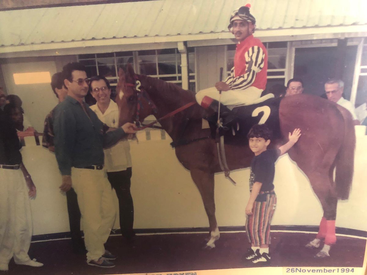 daddysjewelrun's tweet photo. @SaffieJosephJr third generation Horseman as a boy with his father and Peace Token. #keepdreaming #garrisonsavannah @Barbados https://t.co/I7dEHM85Uk